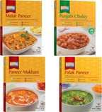 Ashoka - Paneer Combo (Matar Paneer, Paneer Makhani, Punjabi Choley, Palak Paneer), 4 PACK, Ready to Eat Meals