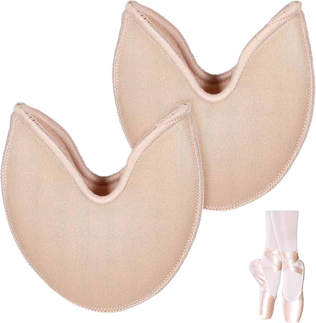 Toe Pads for Pointe Shoes, 1 Pair Soft Ballet Ballet Toe Pads Dance Shoe Toes Protector Accessories, 3.54 x 3.15 Inch High Heels Toes Caps Pad for Pointe Shoes, Forefoot Wrap Pad for Women Girls