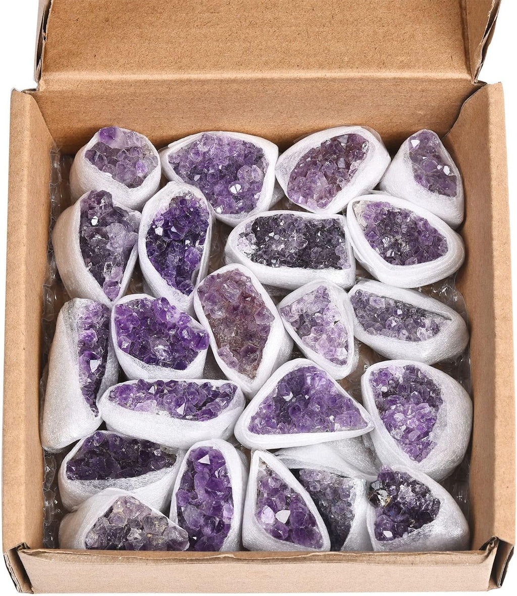 JIC Gem Amethyst Clusters Natural Raw Amethyst Geode Rock Healing Crystals Cluster Witchcraft Gemstone Specimen