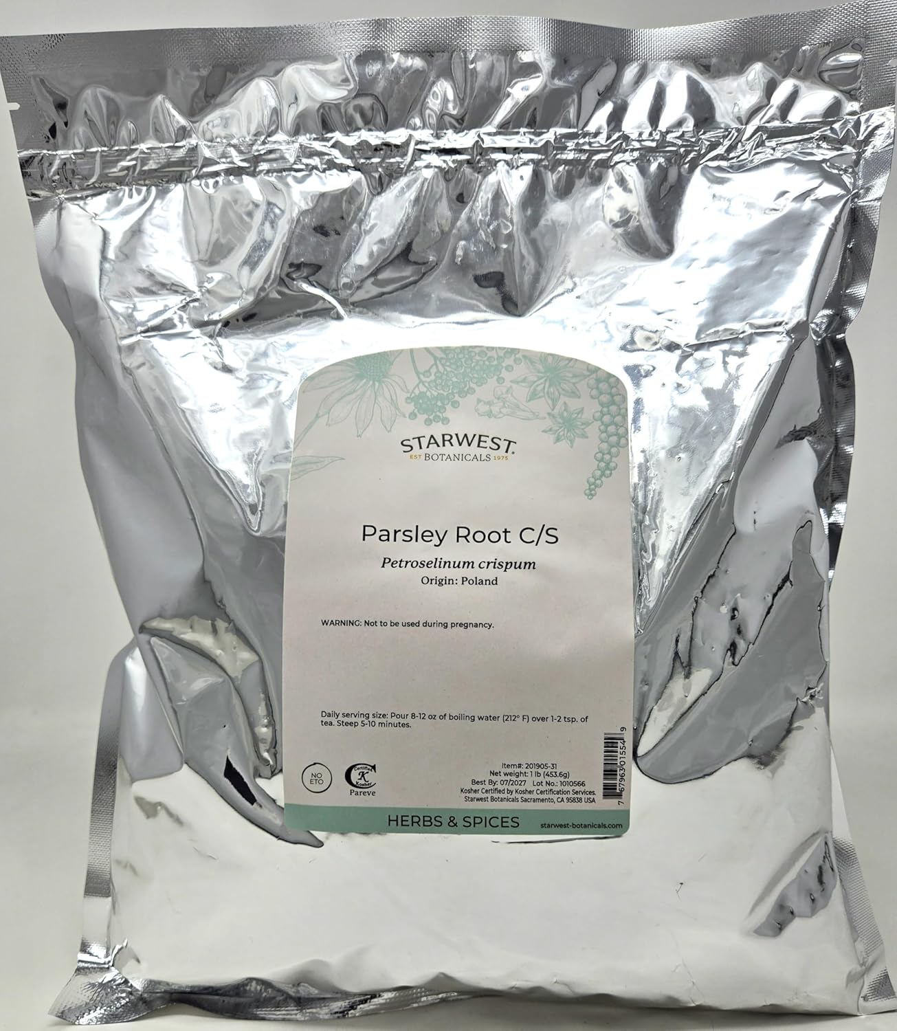 Starwest Botanicals Parsley Root Cut & Sifted, 1 Pound