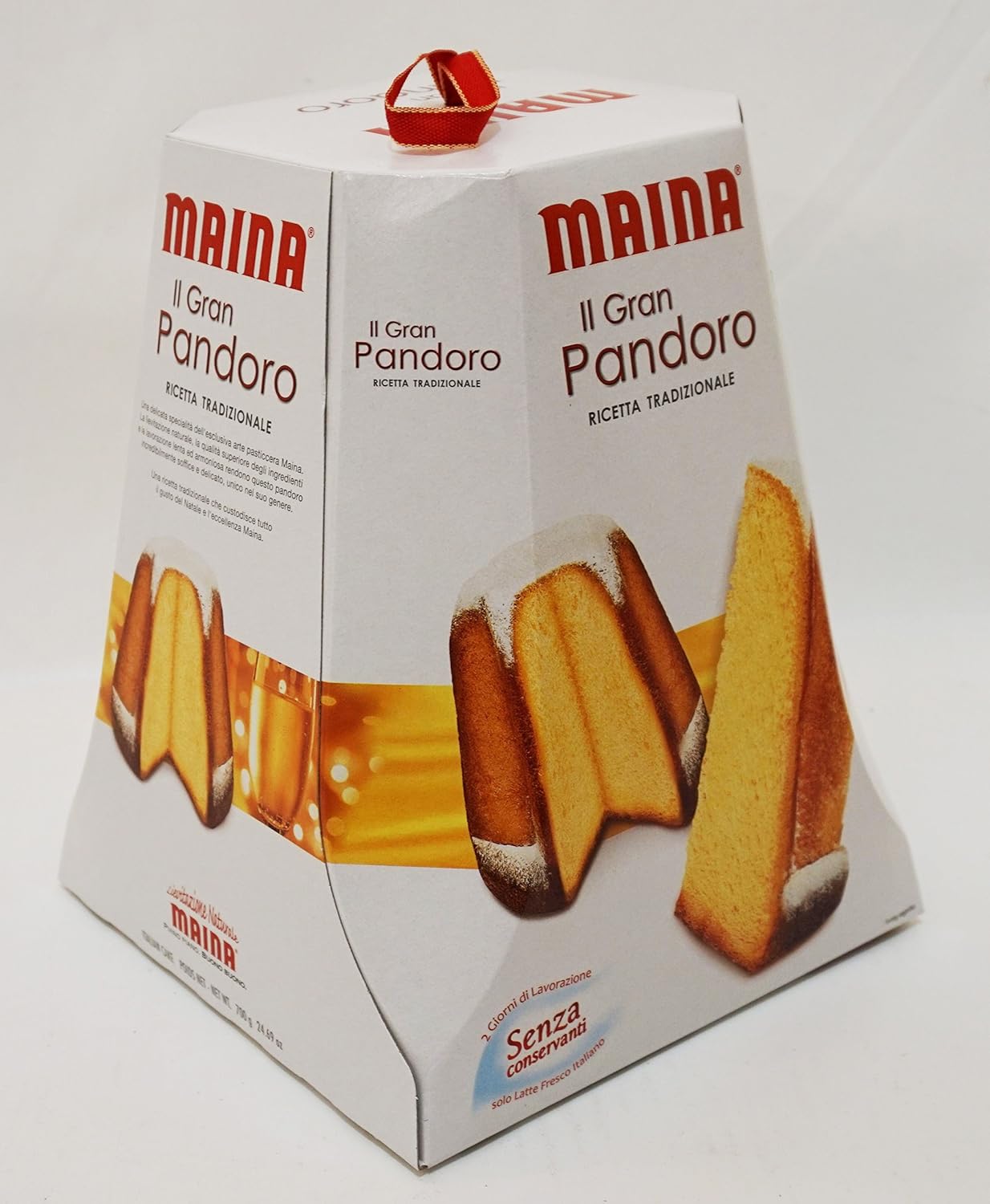 Maina: "Pandoro" Christmas cake, Traditional Recipe 24,69 Ounces (700g) Package [ Italian Import ]