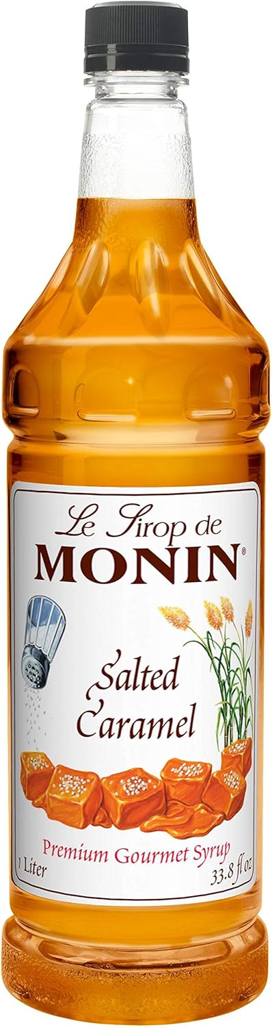 Monin Salted Caramel Flavored Syrup, 1 Liter -- 4 per case.