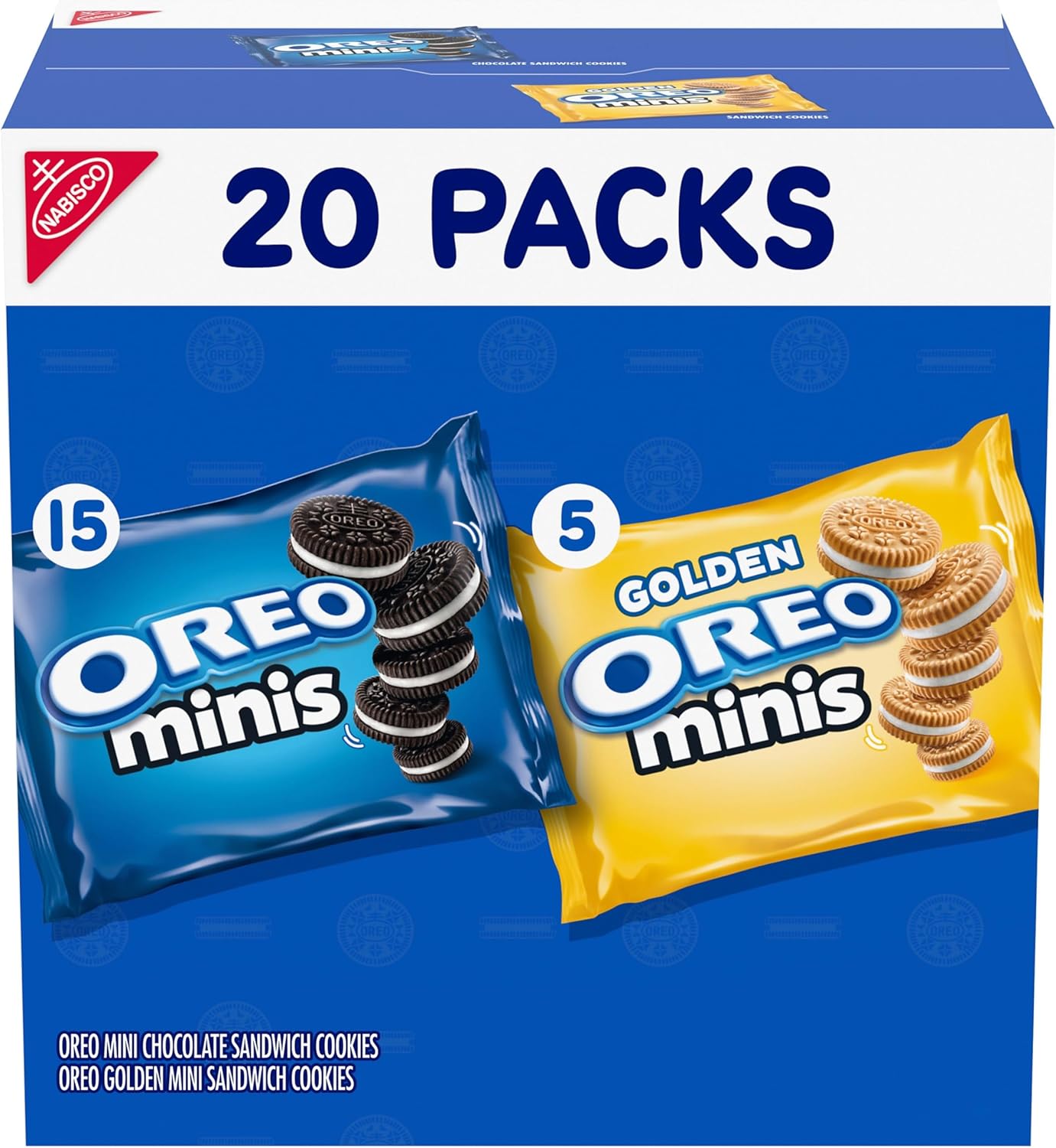 OREO Mini Mix Sandwich Cookies Variety Pack, 20 Snack Packs