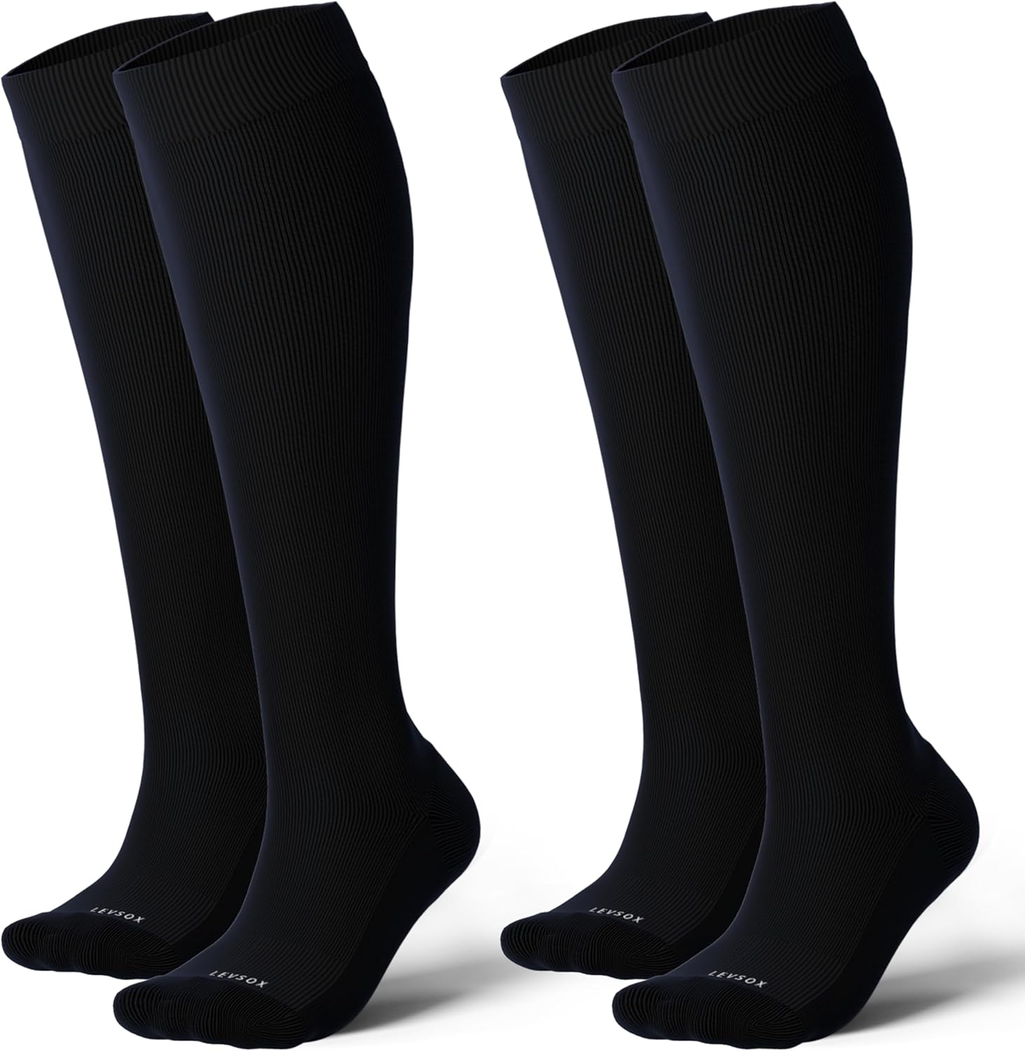 LEVSOX Cotton Compression Socks for Women&Men 20-30mmHg Knee High Cute Support Sock for Nurses Pregnancy Travel