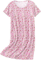 Ekouaer Nightgowns for Women Cotton Sleepshirts Short Sleeve Nightshirt Tshirt Night Gown Casual Sleepdress Comfy Nightdress