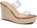 mikarka Women's Slip-On Espadrille Wedge Sandals | Comfortable Open Toe Platform Slides for Summer Beach, Vacation & Day-to-Night Resort Wear 2026