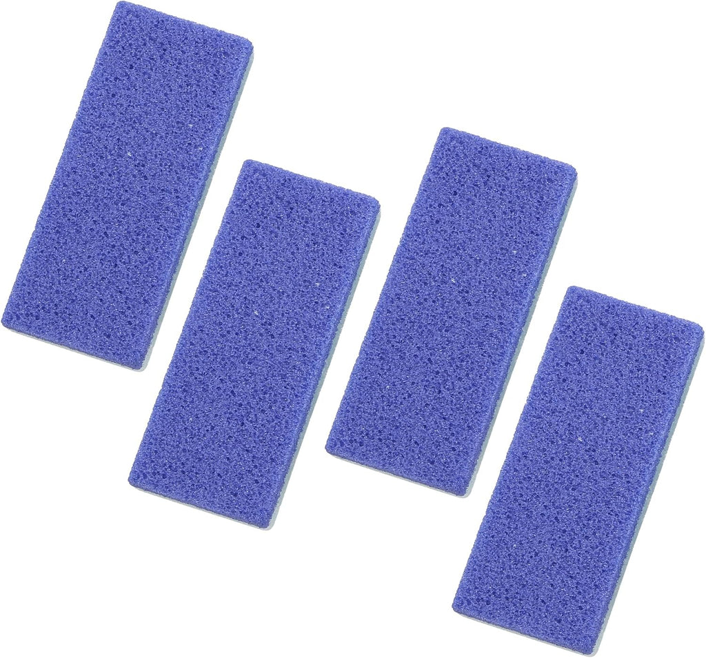 VOCOSTE 4 Pcs Foot Care Exfoliating Scrub Stone, Double Sided Fine and Coarse Pumice Stone, Foot File, Blue