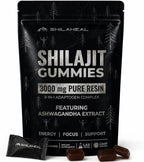 Shilajit Natural Himalayan Shilajit Gummies for Men & Women, High Fulvic Acid, Energy & Stamina, Immune Support, 85+ Trace Minerals, Lab Tested 100% Organic Berry, 60 Gummies