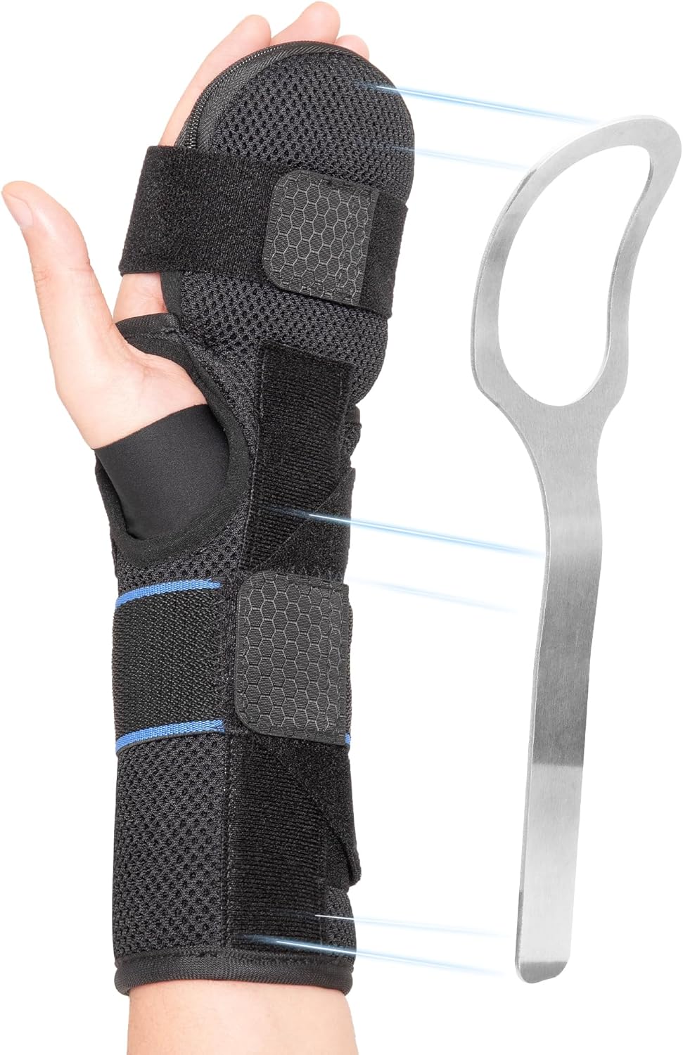 Resting Hand Splint, Stroke Hand Wrist Brace for Carpal Tunnel Night Support, Pain Relief for Stroke Recovery, Flexion Contractures, Arthritis, Tendonitis, Left Hand, Black, M