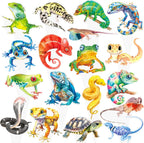 Reptile Party Cupcake Toppers 48Pcs Reptile Animals Theme Cake Decorations Reptile Lizard Cupcake Picks Swamp Reptile Birthday Party Supplies for Snake Turtle Frog Baby Shower Decor