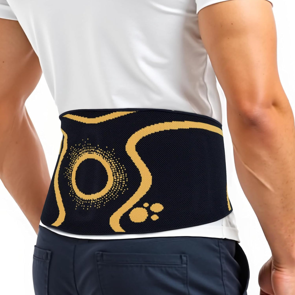 ORTONYX Elastic Back Support Brace for Men and Woman, 3D Knitted Design with Removable 3D Lumbar Pad, Breathable and Ergonomic, Hook&Loop Closure with Hand Loop for Easy Use, M-L