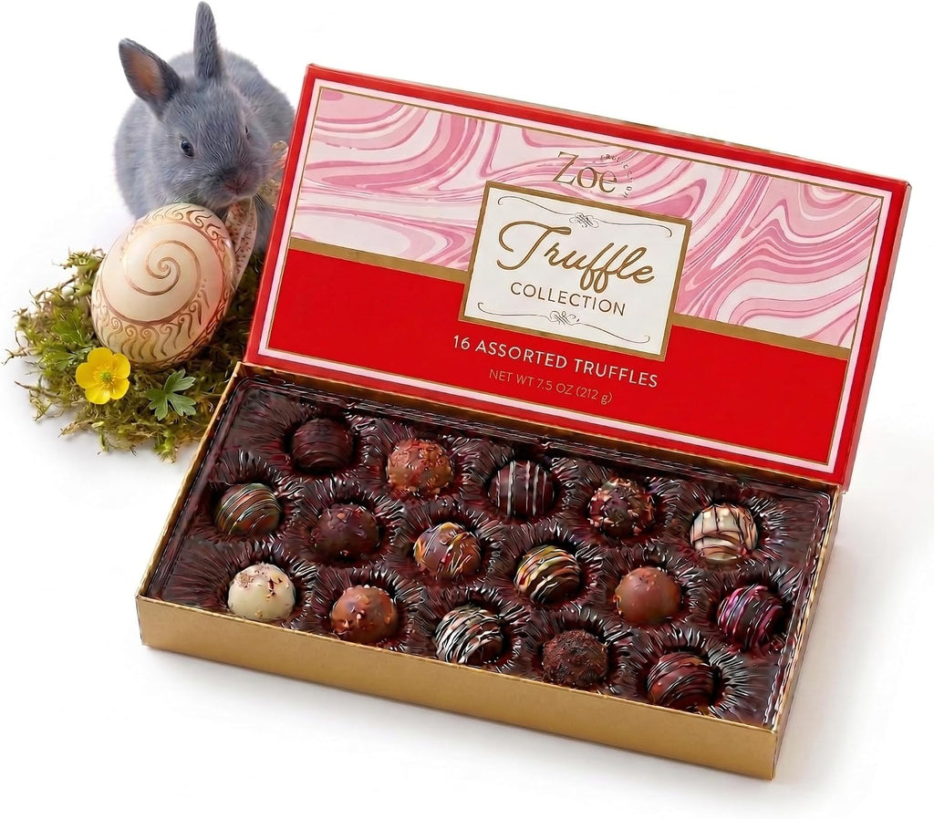 CRAVINGS BY ZOE Birthday and Anniversary Chocolate Truffles Gift Box | 16 Count | Chocolate Candy Gifts | Gourmet Assorted Chocolate Food Gift Basket | Birthday Gifts for Women Men Mom Dad Adults Couples Families