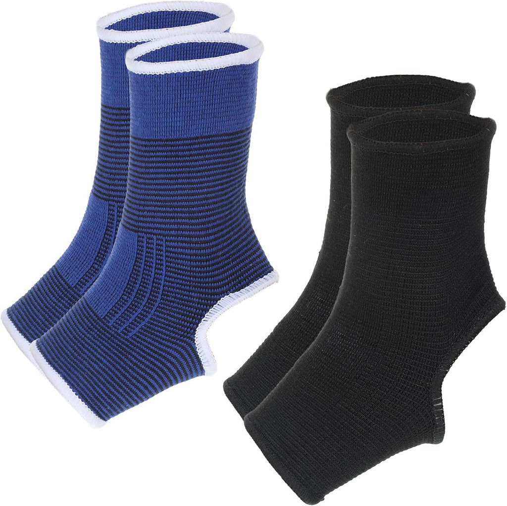 2 Pairs Muay Thai Ankle Support Compression Ankle Sleeve Boxing Foot Braces for Men Women Kickboxing Martial Arts Gym Running Sports, Breathable Foot Wraps Support