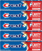 Crest Fluoride Anticavity Toothpaste, Prevents Cavities Before They Start, Regular Paste, 8.2 Ounce (Pack of 5)
