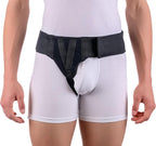 FlexaMed Right Side Inguinal Hernia Support Belt for Men and Women – Groin Truss with Compression Pad, Adjustable Waist Support, Black, Small (26–30 Inch)