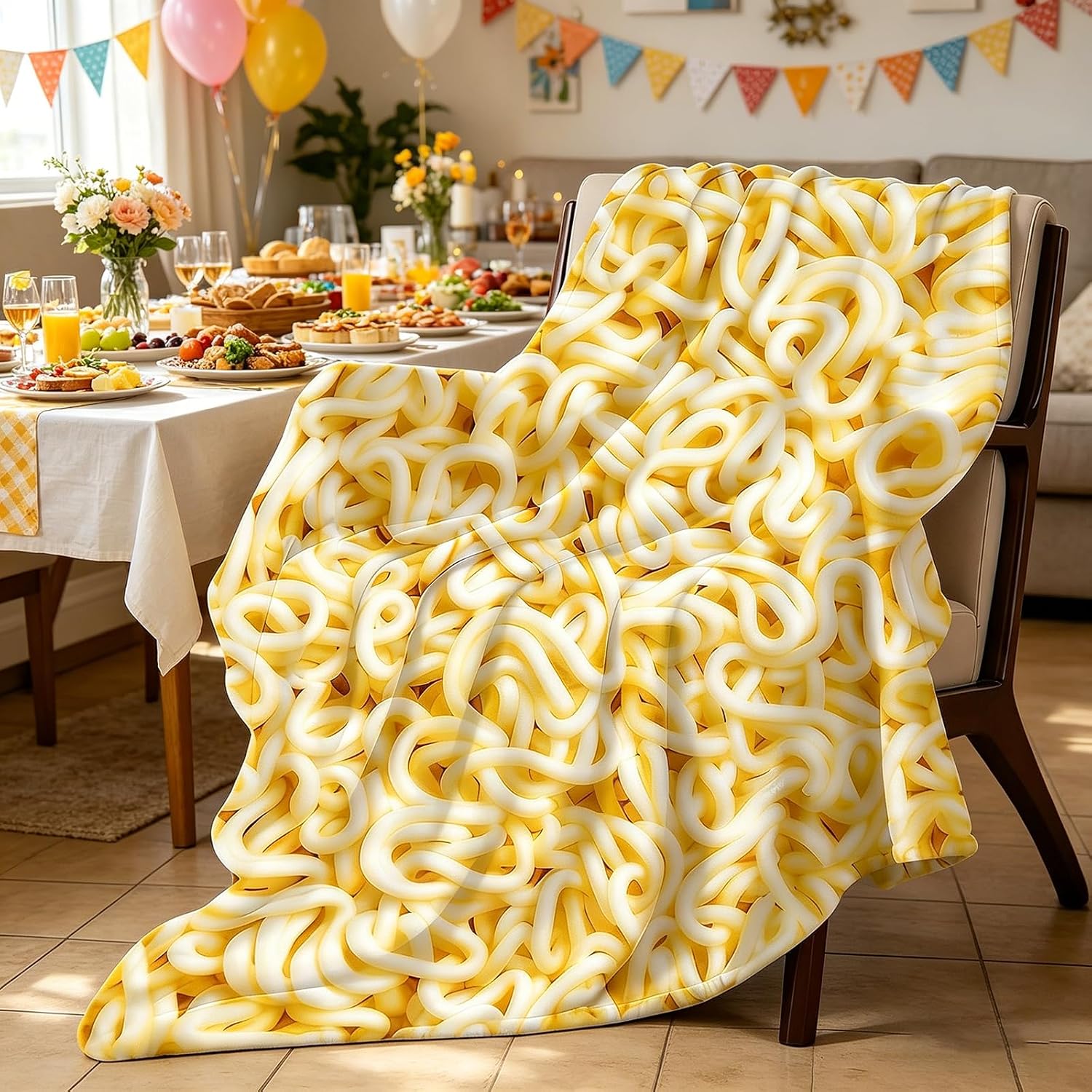Ramen Noodles Blanket Realistic Food Blanket, Funny Birthday Gifts for Kids, Funny Throw Blanket for Couch Sofa Bed, Food Ramen Gifts 60" X 50"
