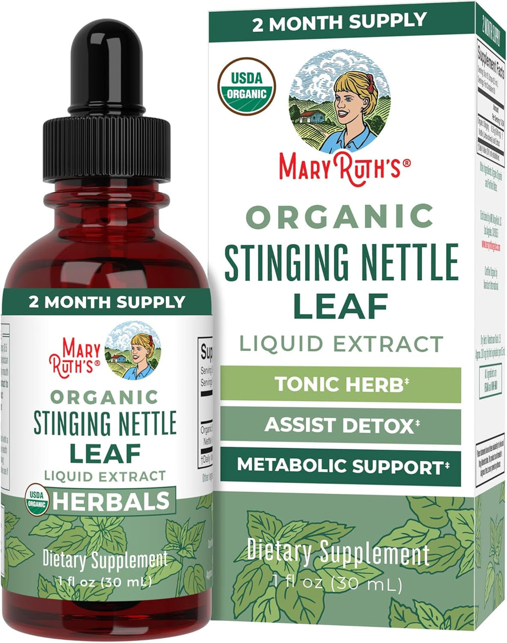 MARYRUTH'S Organics Stinging Nettle Leaf Extract | Detox Supplement Herbal Drops | USDA Organic | Vegan | Non-GMO | Gluten Free | 1 Fluid Oz