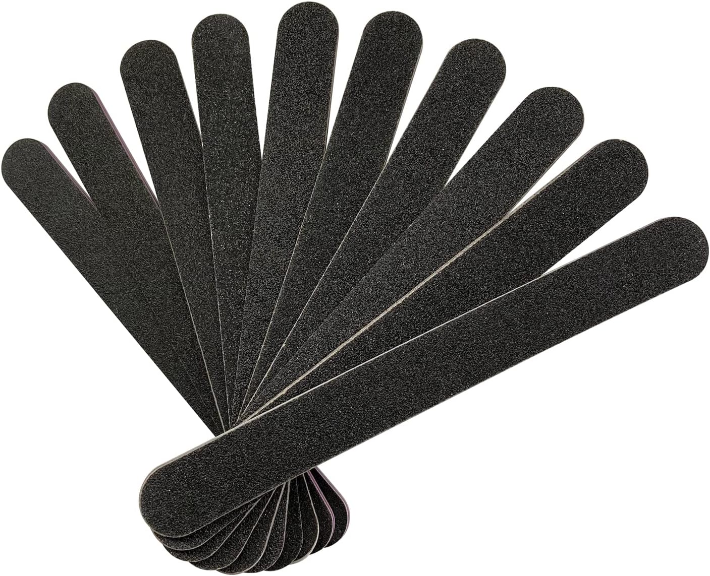 HeeYaa Nail File 10 PCS Professional Double Sided 100/180 Grit Nail Files Emery Board Black Manicure Pedicure Tool and Nail Buffering Files
