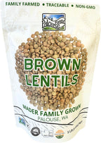 Palouse Brand Non-GMO Project Verified Brown Lentils | Certified Glyphosate Residue Free | 1 lb Pouch | 100% Non-Irradiated | Kosher Parve | USA Grown | Field Traced
