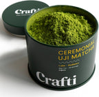 Crafti Ceremonial Grade Matcha Powder (Organic) - Unsweetened Authentic Japanese Daily Matcha Green Tea Powder from Uji, Kyoto for Barista-Grade Lattes (30g / 1.06oz)