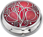 Pill Box in a Celtic Swirls Design (Red)