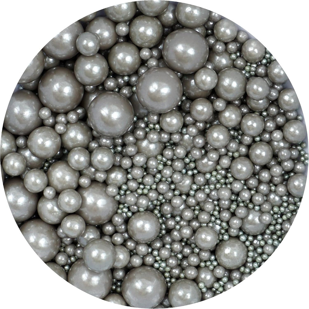 Silver Sprinkles Pearl Sugar 4.58 oz, Silver Pearls For Cake Decorating