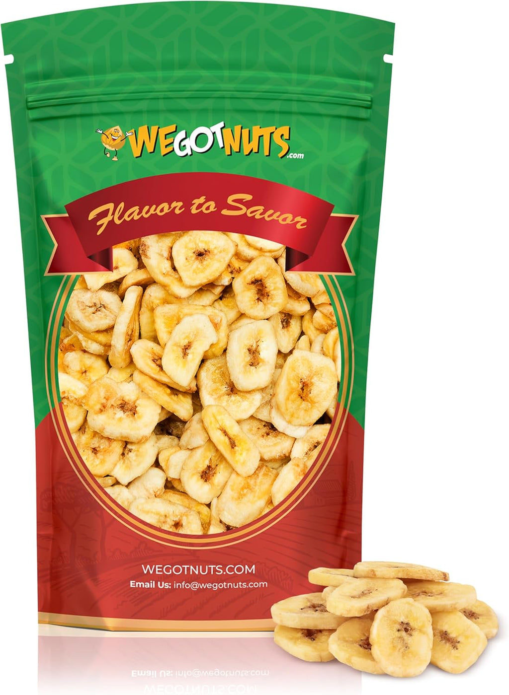 We Got Nuts Premium Dried Banana Chips 64oz (4 Pounds) Fresh, Crispy & Sweetened, Sealed For Freshness - We Got Nuts