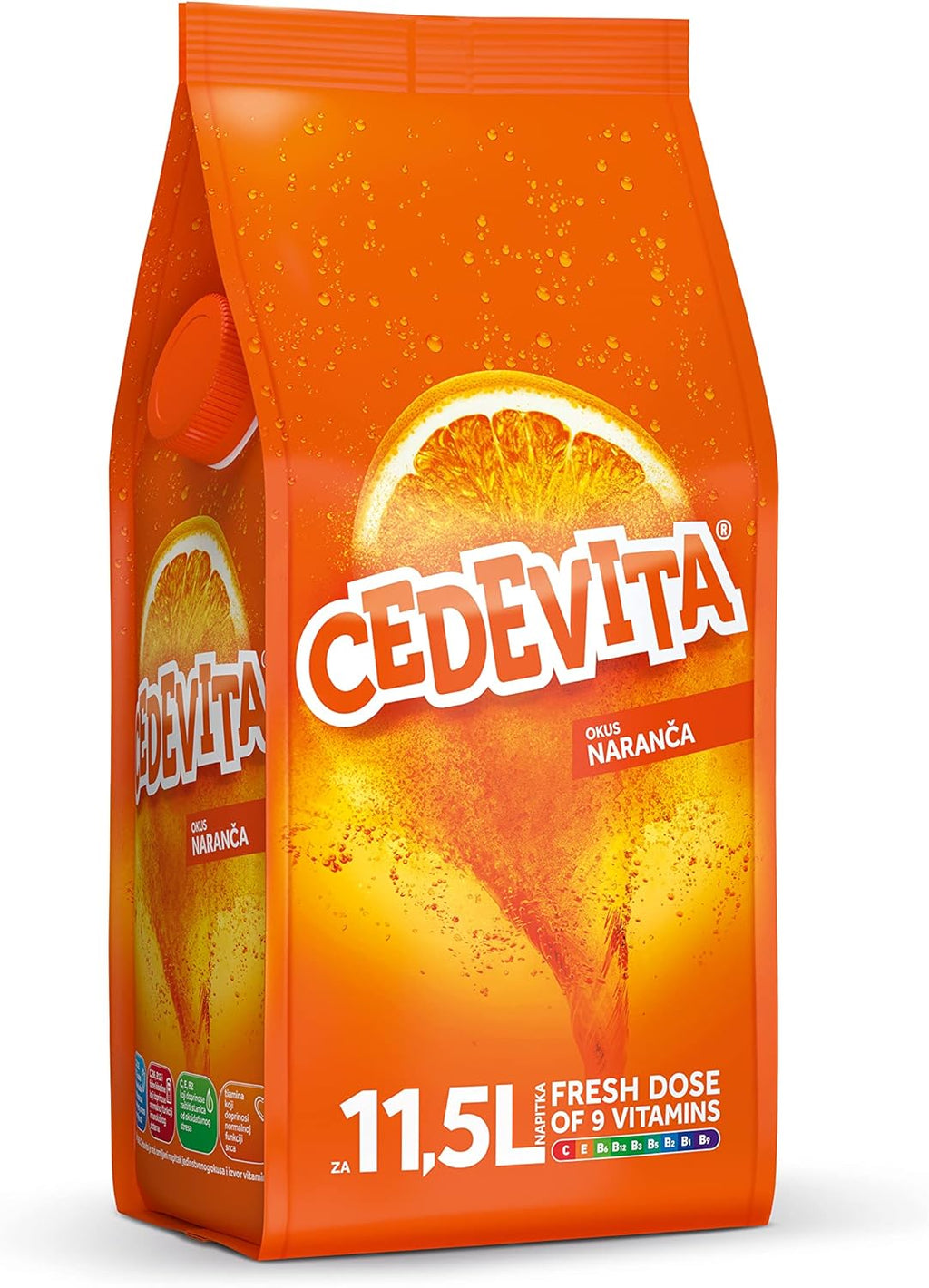 Cedevita Orange 9 Vitamins Effervescent Powder for 11.5 L of Alcohol-Free Juice from Croatia