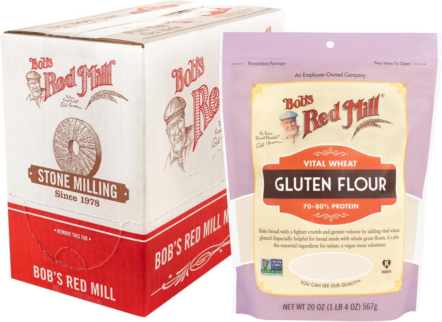 Bob's Red Mill Vital Wheat Gluten Flour, 20oz (Pack of 1) - Vegan, Keto Friendly, Kosher