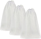 Mesh Laundry Bags with Drawstring - 12"x18" Clear Breathable Mesh Storage Bags for Clothes, Delicates & Travel Essentials - Small White Bags for Organizing Underwear, Socks, Baby Clothes