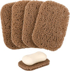 4PCS BPA-Free Soap Savers Pads for Soap Dish,Easy to Clean Soap Lifting Pads Suitable for Shower Kitchen Bathroom Bathroom Travel Hotel Cleaning Product(Coffee)