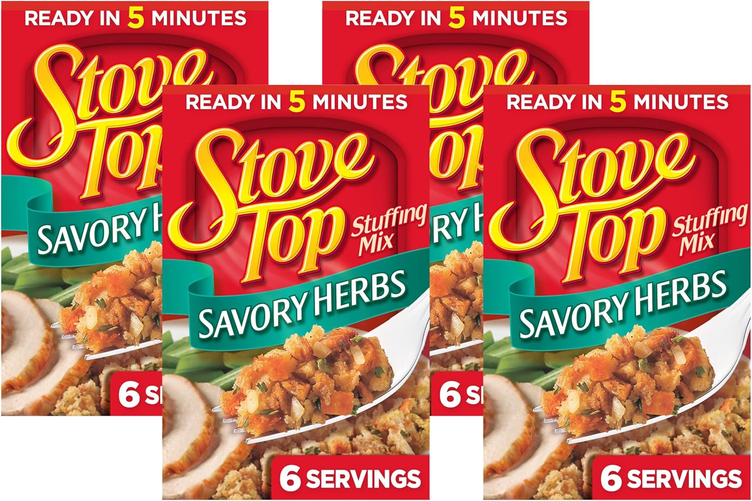 Stove Top Savory Herbs Stuffing Mix, 6 oz Box (Pack of 4)