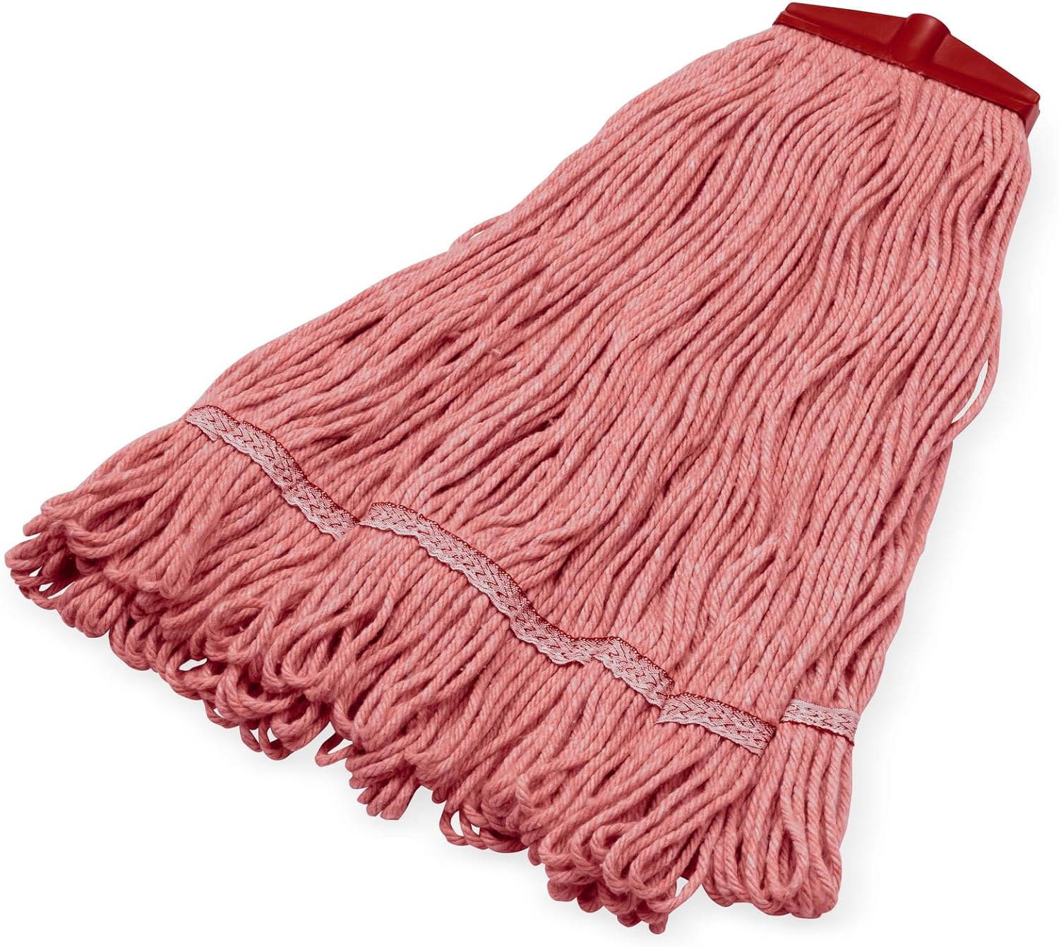 Carlisle FoodService Products Mop Head with ACME Threaded Connection, Color Coded Synthetic Blend, Red