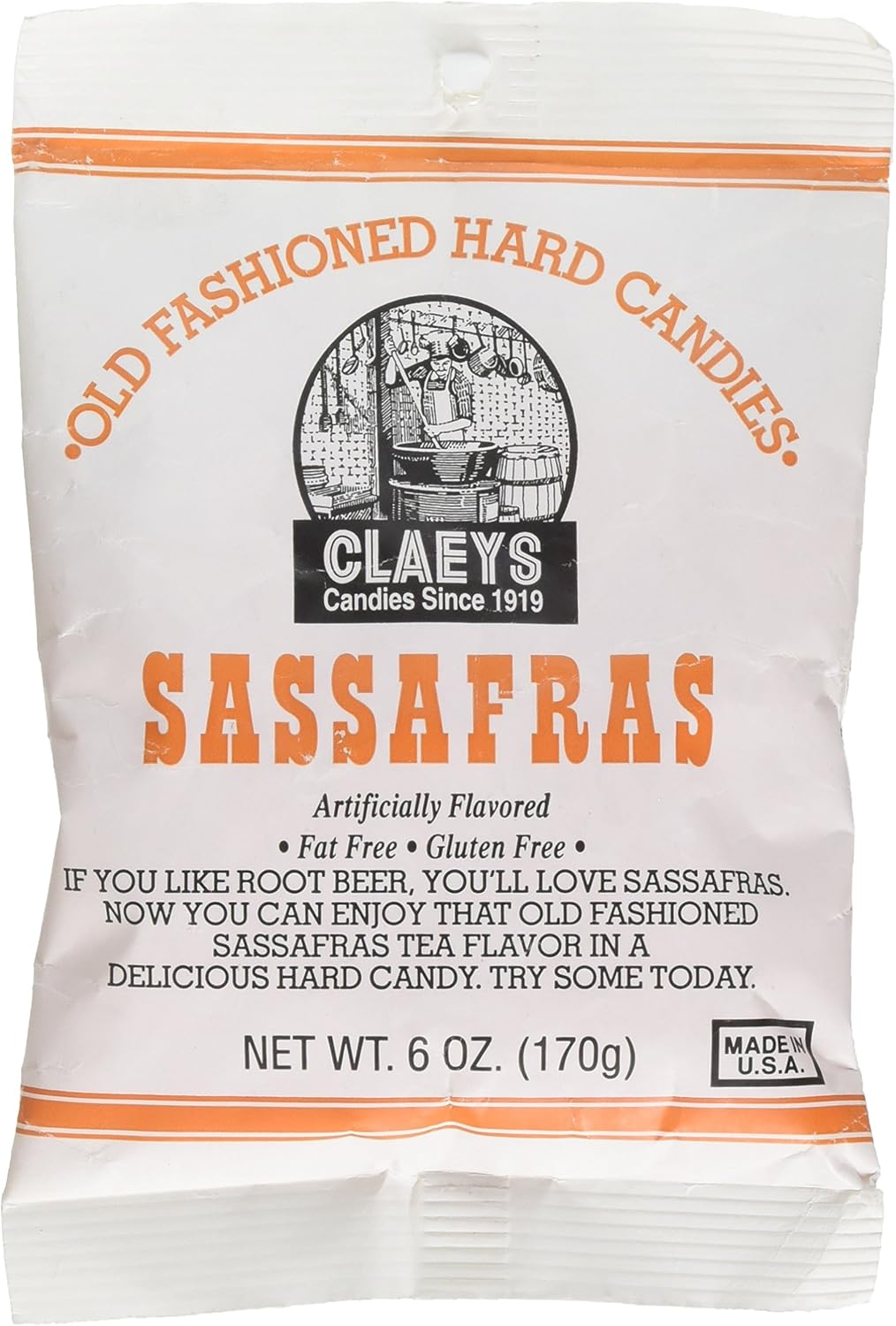 Claey's, Old Fashioned Hard Candy Sassafras, 6 Ounce Bag