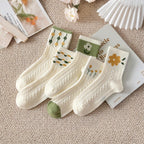2/3/5/10 Pairs Womens Ankle Socks Cute Casual Breathable Cable Knit Floral Vintage Crew Socks