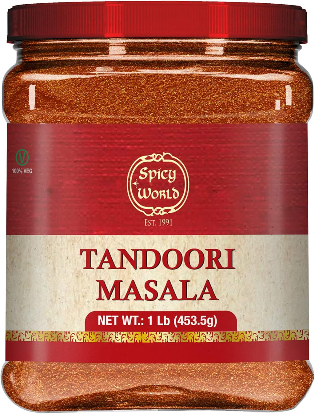 Spicy World Tandoori Masala 1 LB Jar Pack (Bulk Spice) - 16 Ounce - Seasoning - Natural, No Colors Added - Tikka Masala -