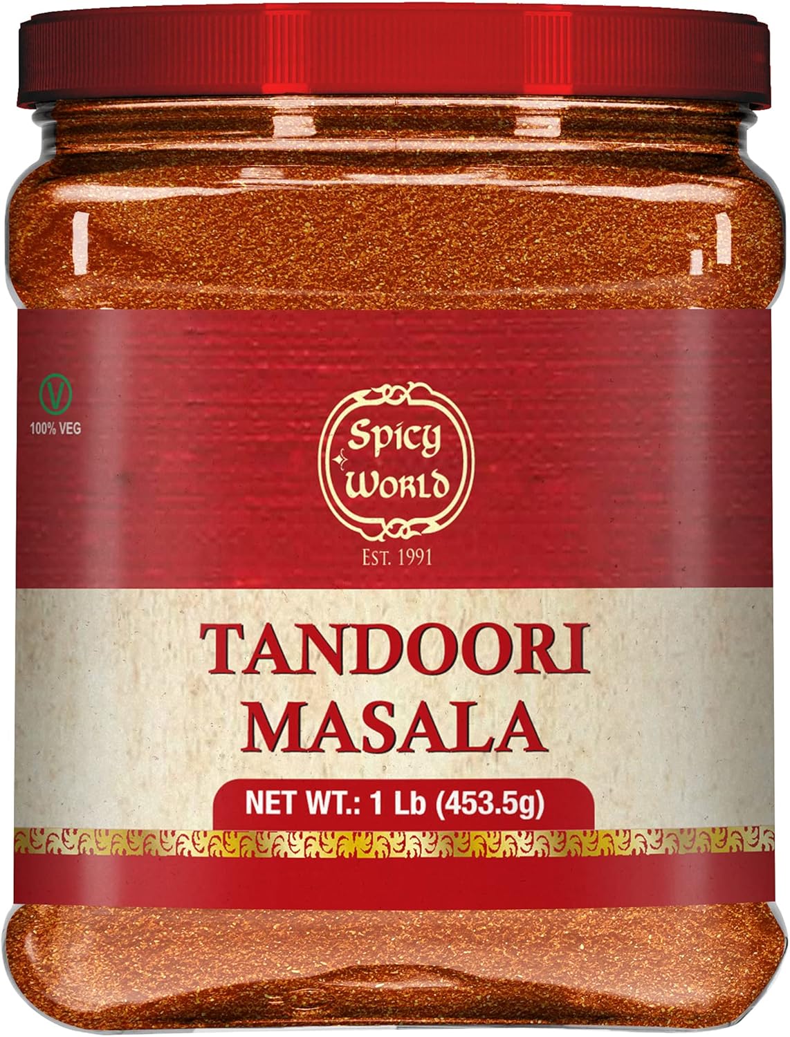 Spicy World Tandoori Masala 1 LB Jar Pack (Bulk Spice) - 16 Ounce - Seasoning - Natural, No Colors Added - Tikka Masala -