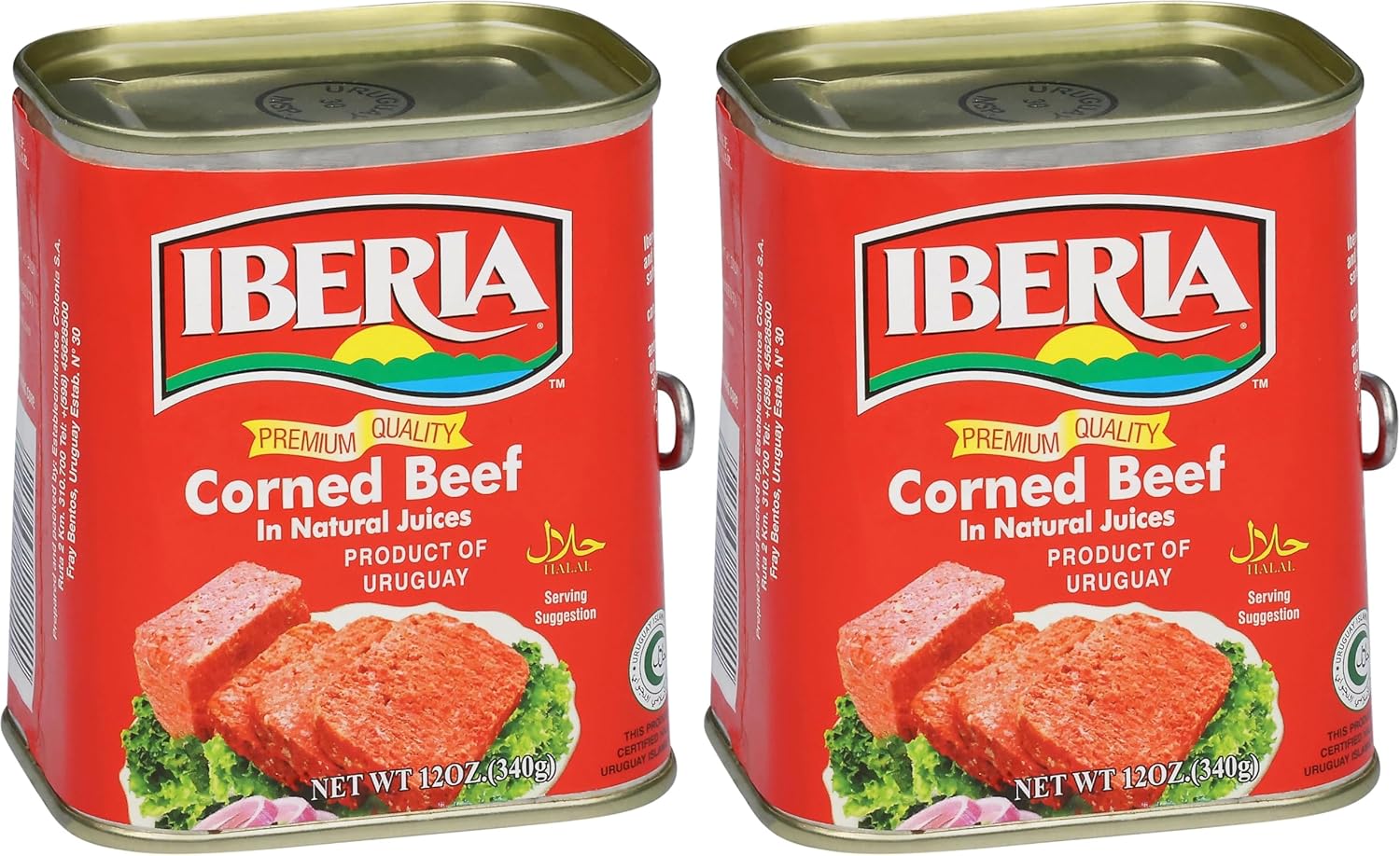 Iberia Corned Beef, 12 oz, Premium Quality Corned Beef With Natural Juices, Halal (Pack of 2)