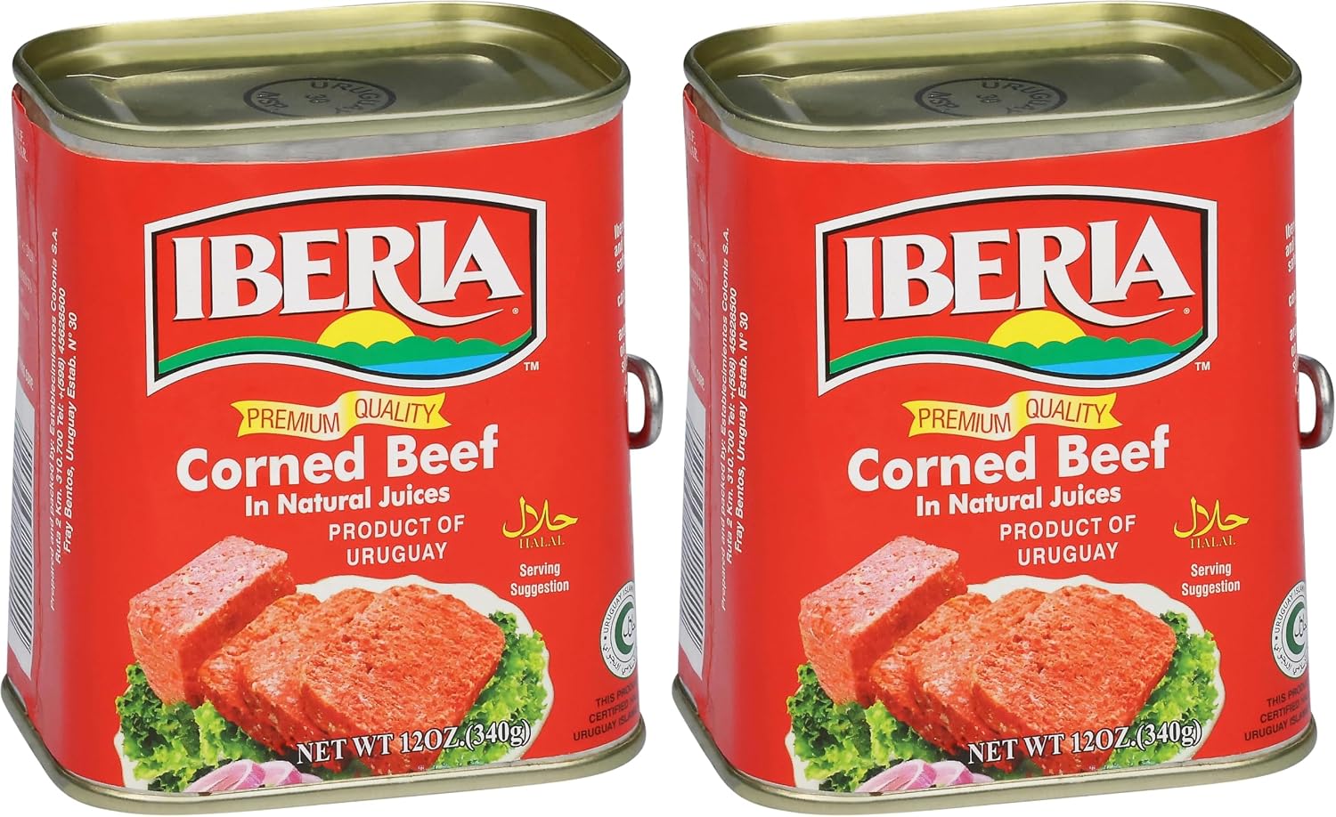 Iberia Corned Beef,12 oz,Premium Quality Corned Beef With Natural Juices,Halal,(Pack of 2)