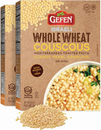 Gefen Whole Wheat Israeli Pearl Couscous, 8.8oz (2 Pack) Mediterranean Toasted Pasta | Great Source of Fiber | Kosher | Two Simple Ingredients