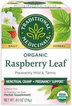 Traditional Medicinals Organic Raspberry Leaf Herbal Tea, Eases Menstrual Cramps & Supports Healthy Pregnancy, (Pack of 1) - 16 Tea Bags