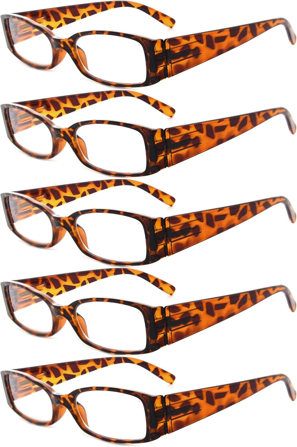 Eyekepper 5 Pairs Reading Glasses for Women Reading Tortoise Frame Reading Eyeglasses+3.5