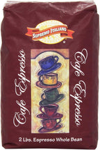 Supremo Italiano Cafe Espresso Whole Bean Coffee 2 Lb (8 Pack)