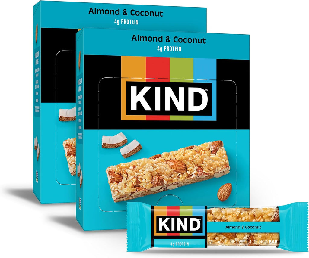 KIND Healthy Snacks Bars, Almond & Coconut, Gluten Free, Low Sodium Snacks, 4g Protein, 24 Count