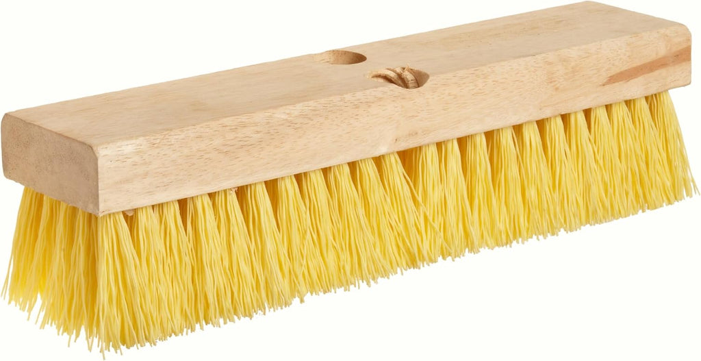 Weiler 44438 12" Block Size, 6 X 20 No. Of Rows, Wood Block, Polypropylene Fill, Deck Scrub Brush, Yellow