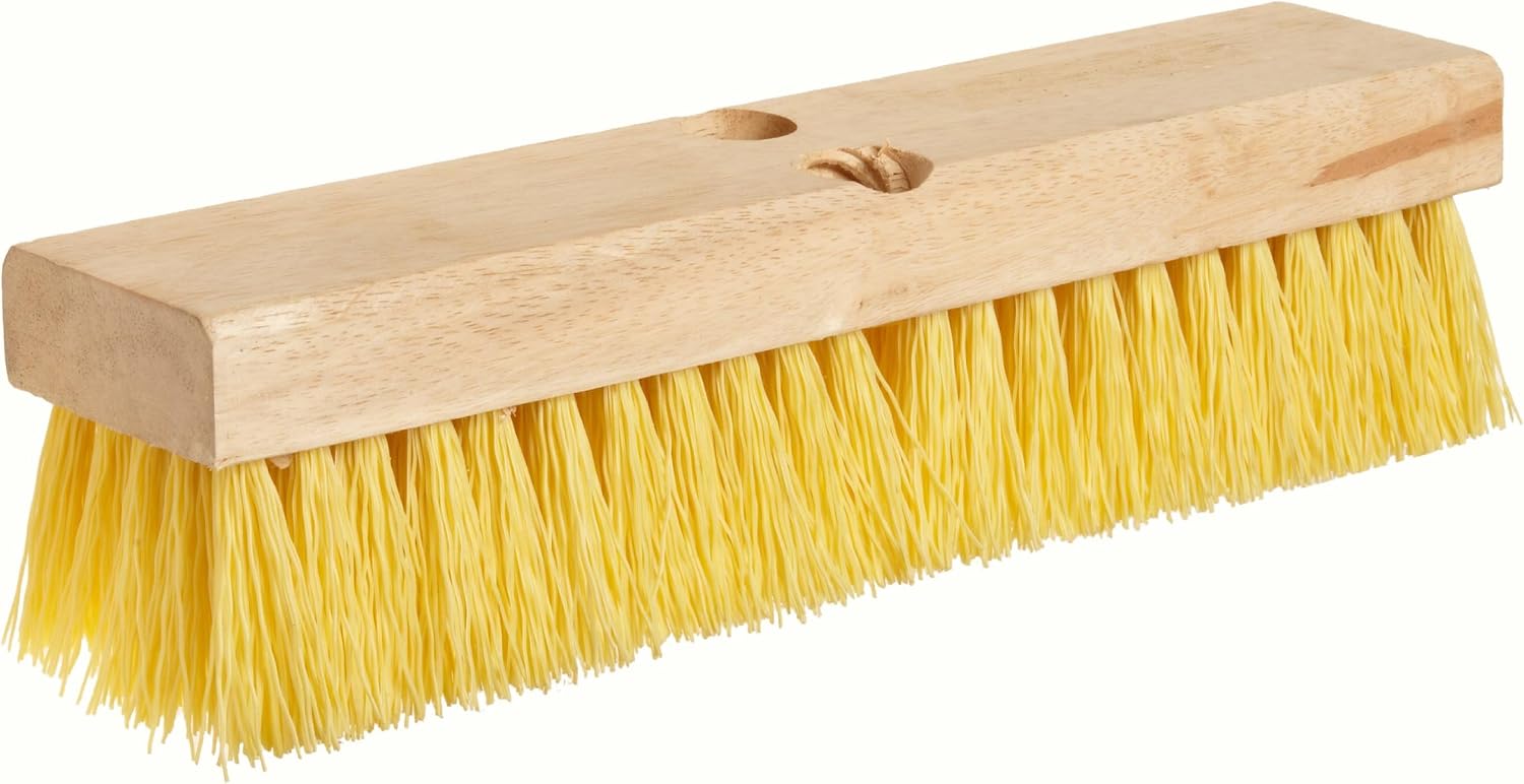 Weiler 44438 12" Block Size, 6 X 20 No. Of Rows, Wood Block, Polypropylene Fill, Deck Scrub Brush, Yellow