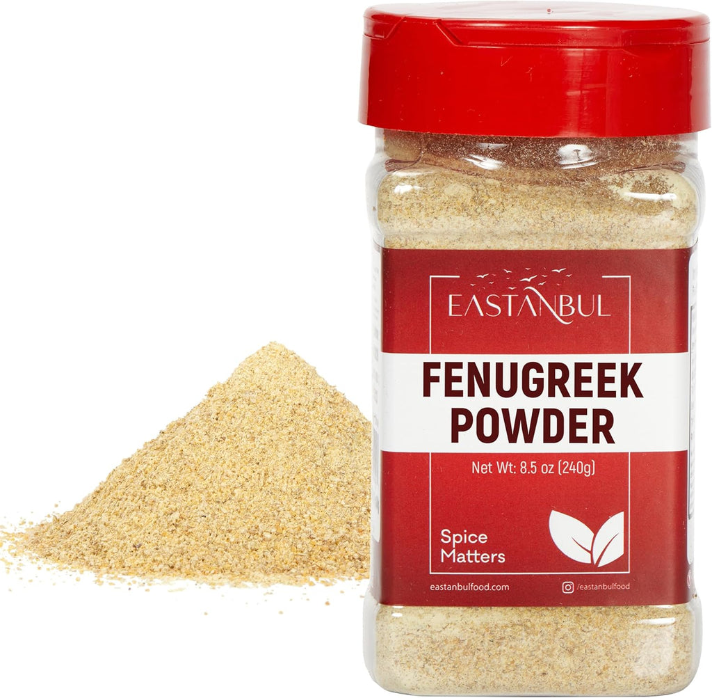 Eastanbul Fenugreek Powder, 8.5oz, Fenugreek Powder For Hair Growth, Ground Methi Seeds AKA Fenogreco Seed, Trigonella Foenum-Graecum, Perfect Spice for Indian Recipes, Natural, Vegan, Gluten Free