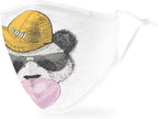 WEDDINGSTAR 3-Ply Adult Washable Cloth Face Mask Reusable and Adjustable with Filter Pocket - Hipster Panda