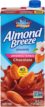 Almond Breeze Dairy Free Almondmilk, Unsweetened Chocolate, 32-Ounce Boxes (Pack of 12)