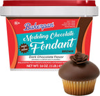 Bakerpan Modeling Chocolate Fondant – Hybrid Fondant for Cake Decorating & Sculpting, Rolls Thin and Resist Cracking, Brown - 1 Pound